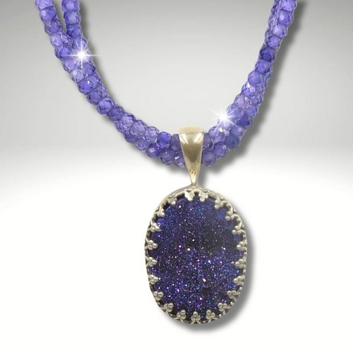 Click to view detail for DKC-2077 Pendant, Purple Druzy $225